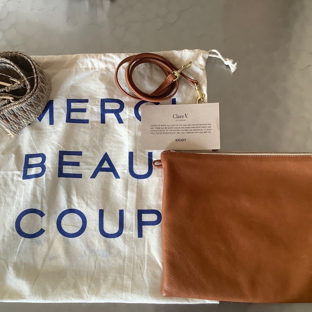 Clare V Sac Bretelle-tan with bonus strap